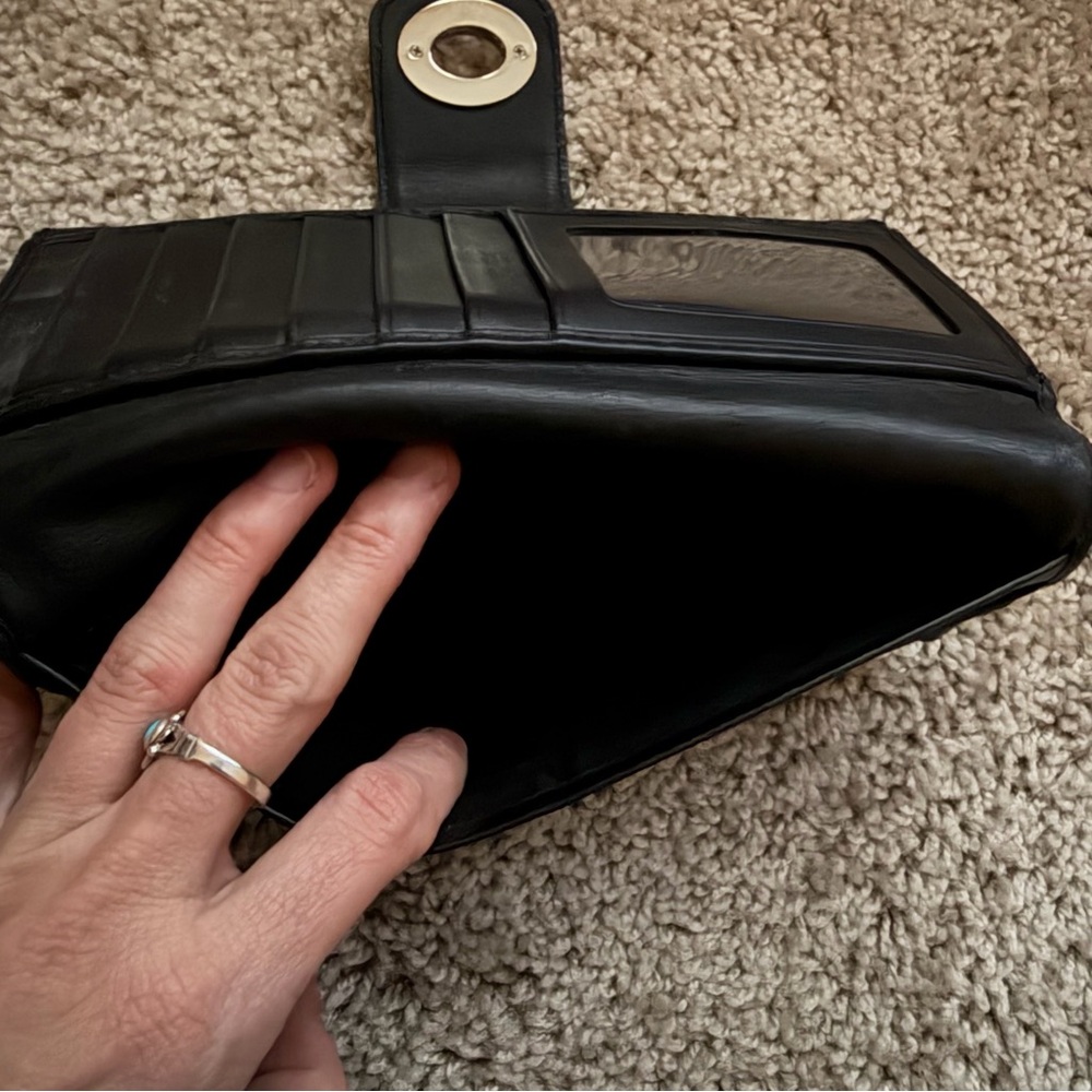 Coach Black Leather Turnlock Continental Wallet – Classic Stitching - Picture 10 of 16